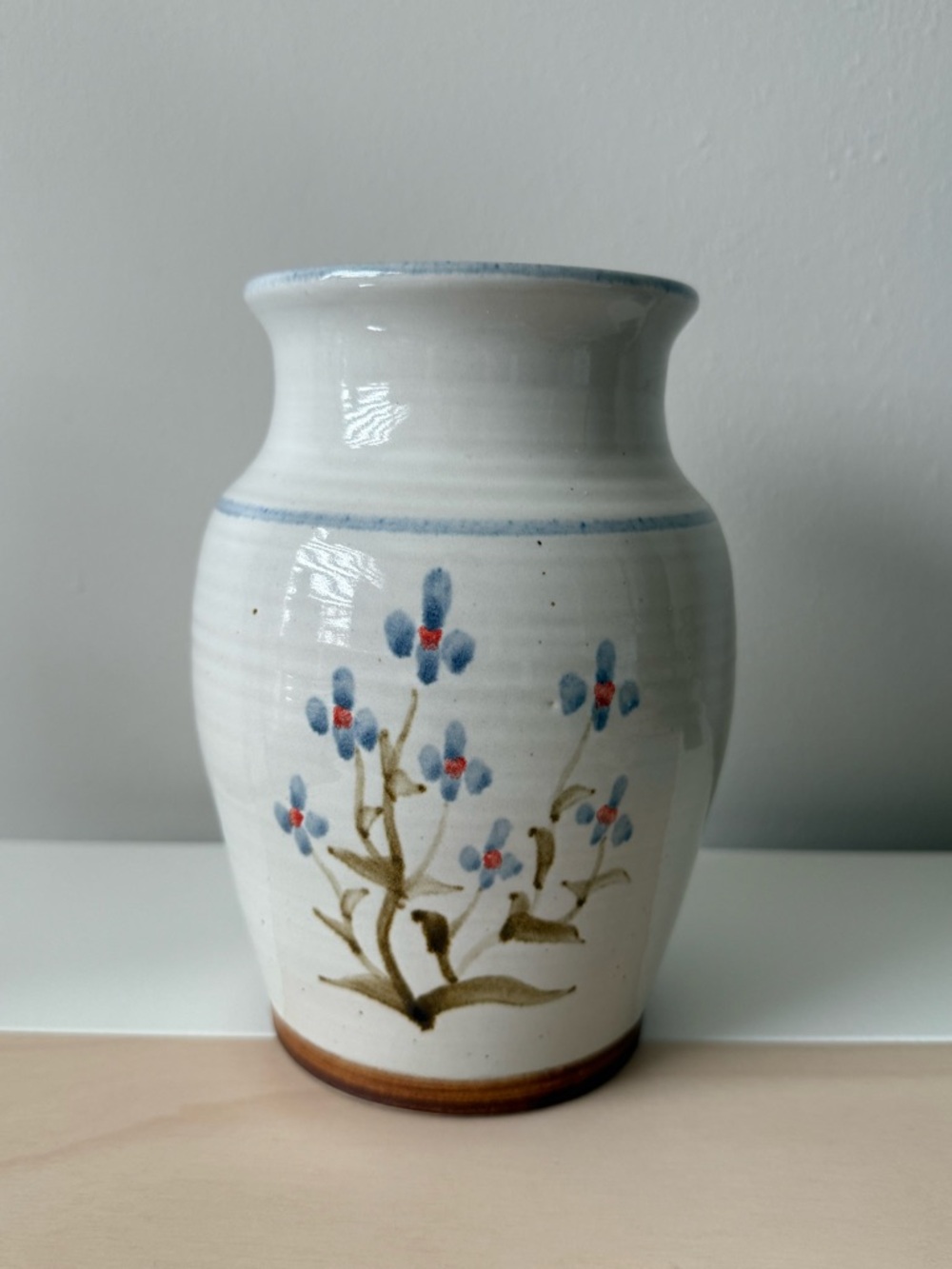 Glenshee Pottery Scotland Hand Thrown Stoneware Vase - Blue/Grey